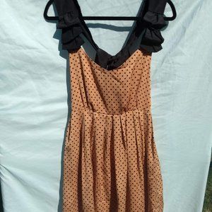 NWT Hazel brand dress-pink, black dots, bow